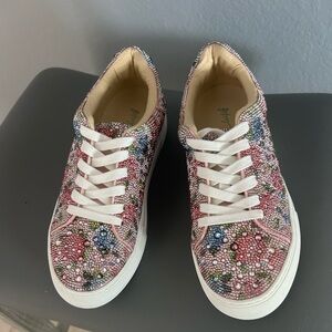 Betsey Johnson Size 8 Rhinestone Sneakers